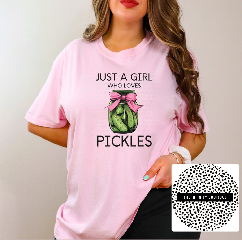 Just A Girl Who Loves Pickles Pink Unisex Cotton T-Shirt