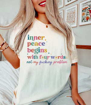 Inner Piece Begins With 4 Words Tan Unisex Cotton T-Shirt