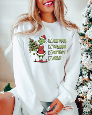 Mindful Demure Cutesy Mean White Unisex Sweatshirt