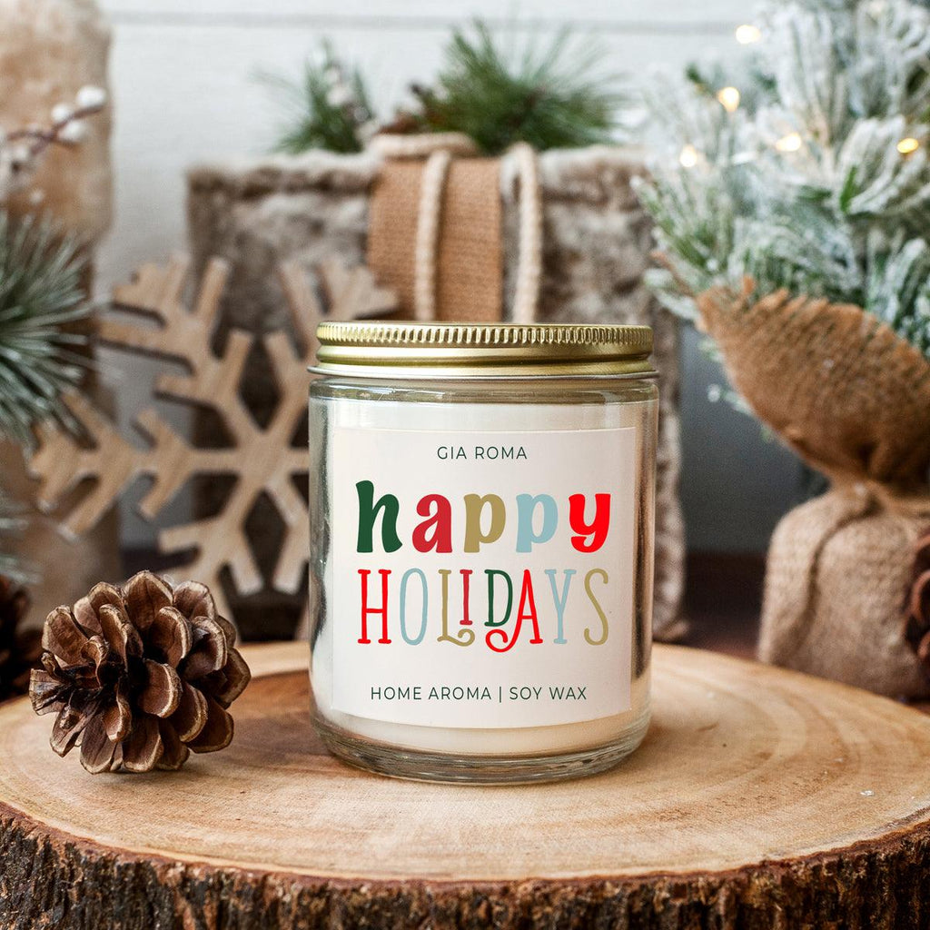 Happy Holidays Soy Wax Candle