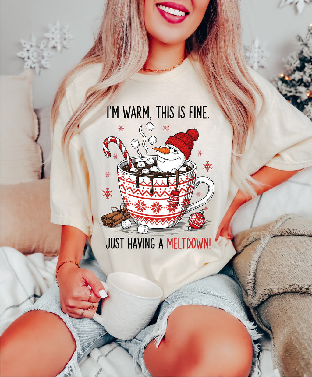 Having A Meltdown Tan Unisex Cotton T-Shirt