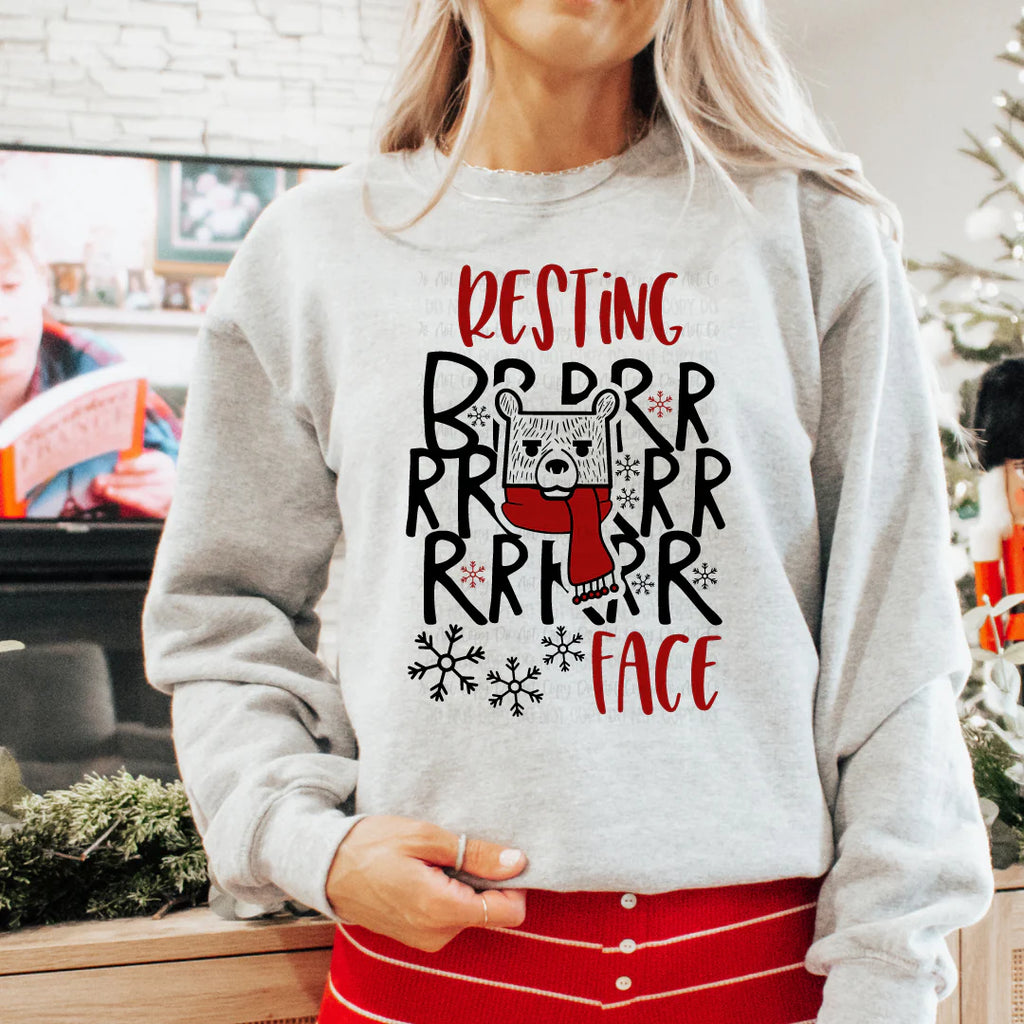 Resting BRRR Face Gray Unisex Sweatshirt