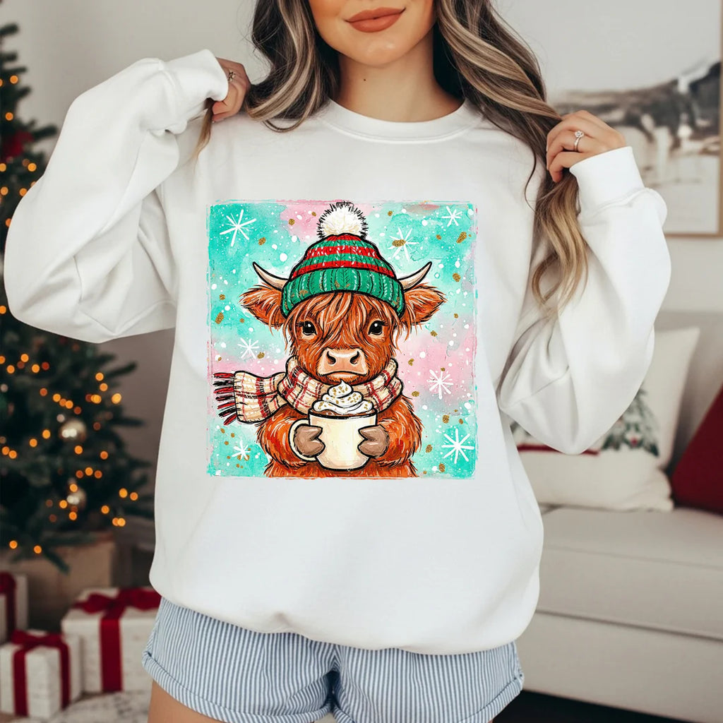Cow Cocoa White Unisex Sweatshirt