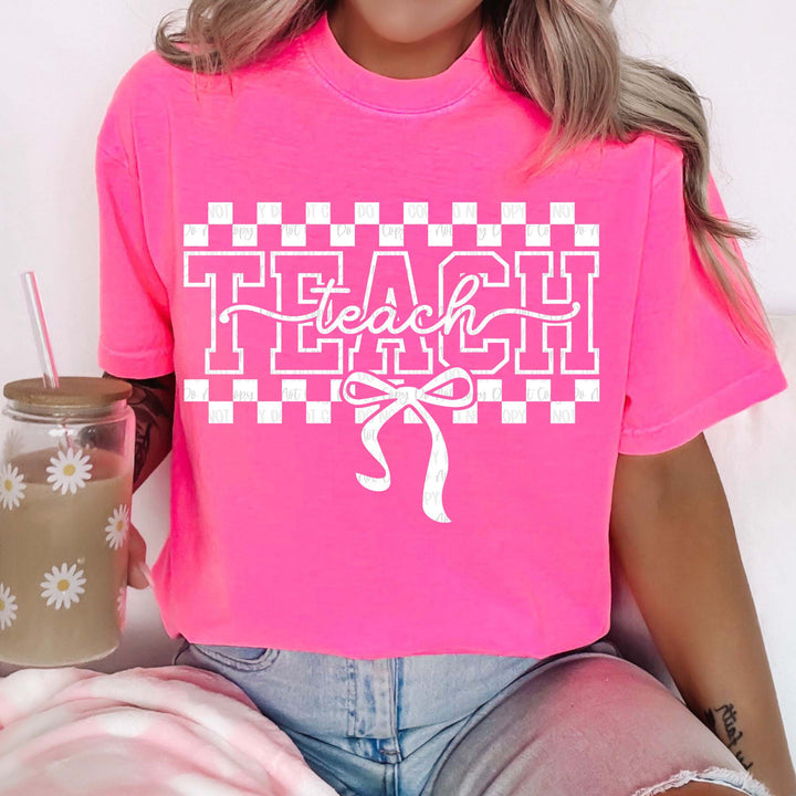 Teach Neon Pink Unisex Cotton T-Shirt