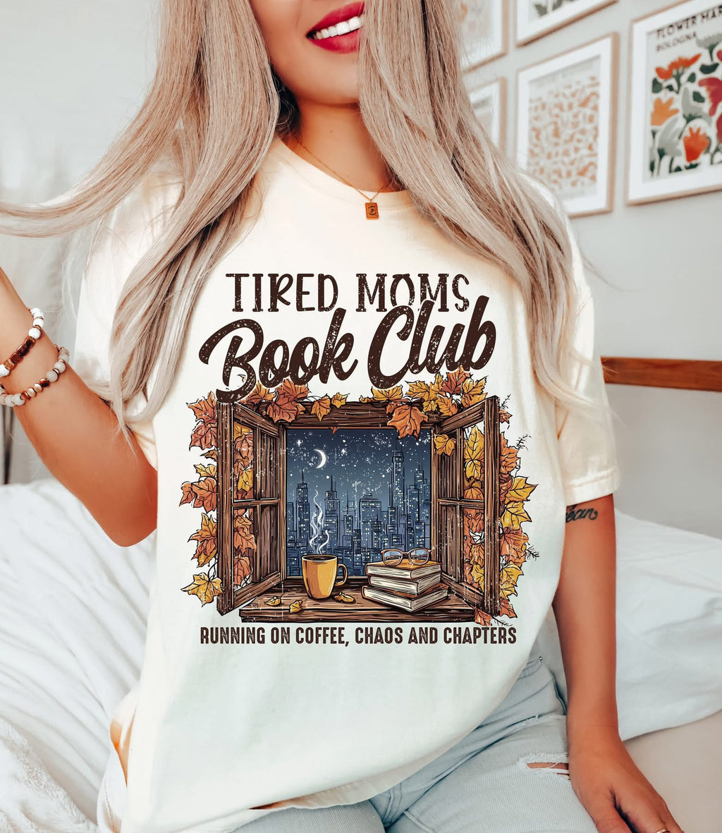 Tired Moms Book Club Tan Unisex Cotton T-Shirt