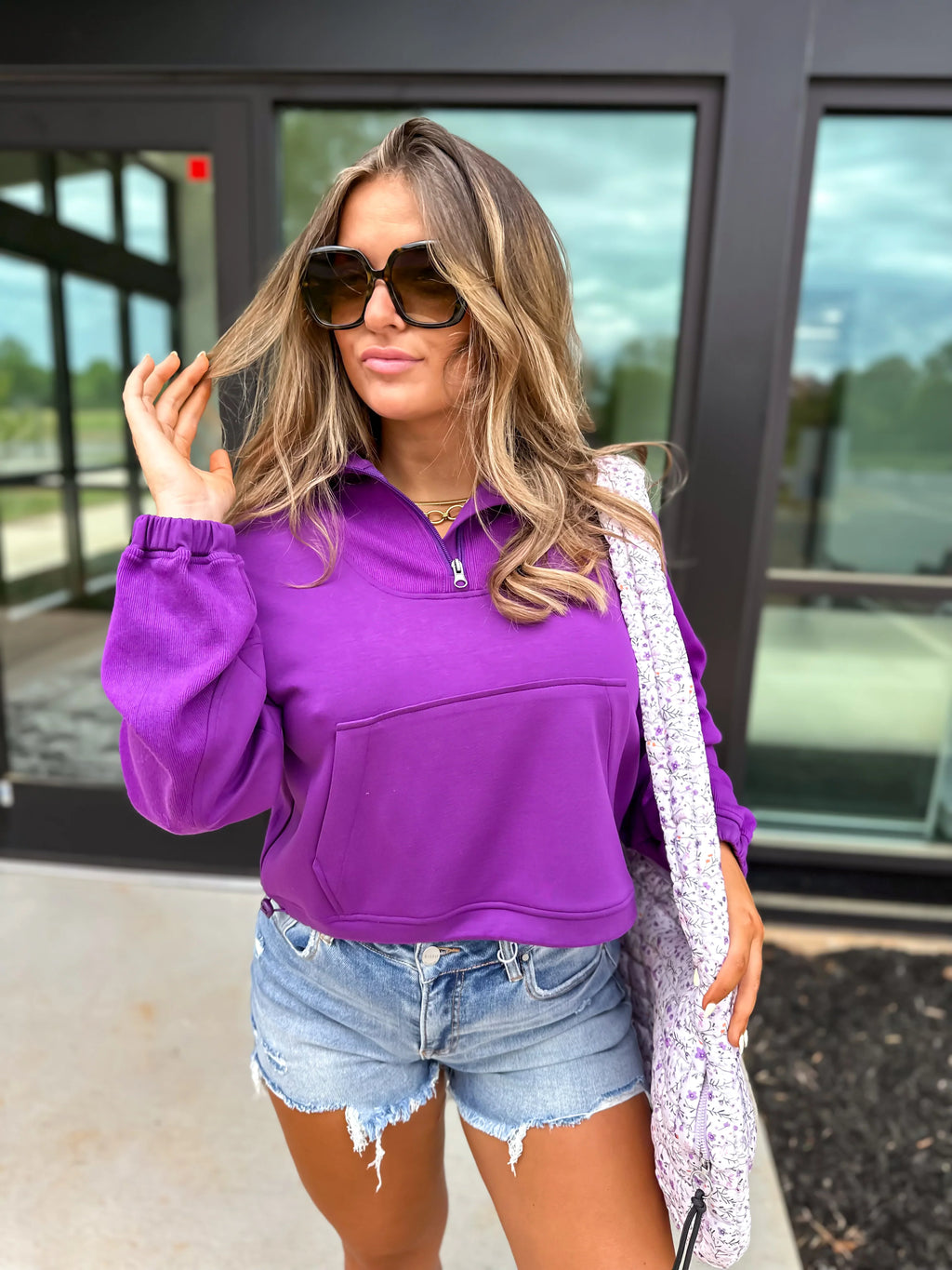 The Bristol Purple Scuba Quarter Zip Sweatshirt
