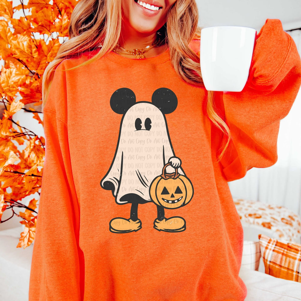 Mick Ghostie Orange Unisex Sweatshirt