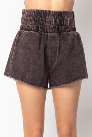 The Shoreline Sunset Acid Wash Twill Shorts
