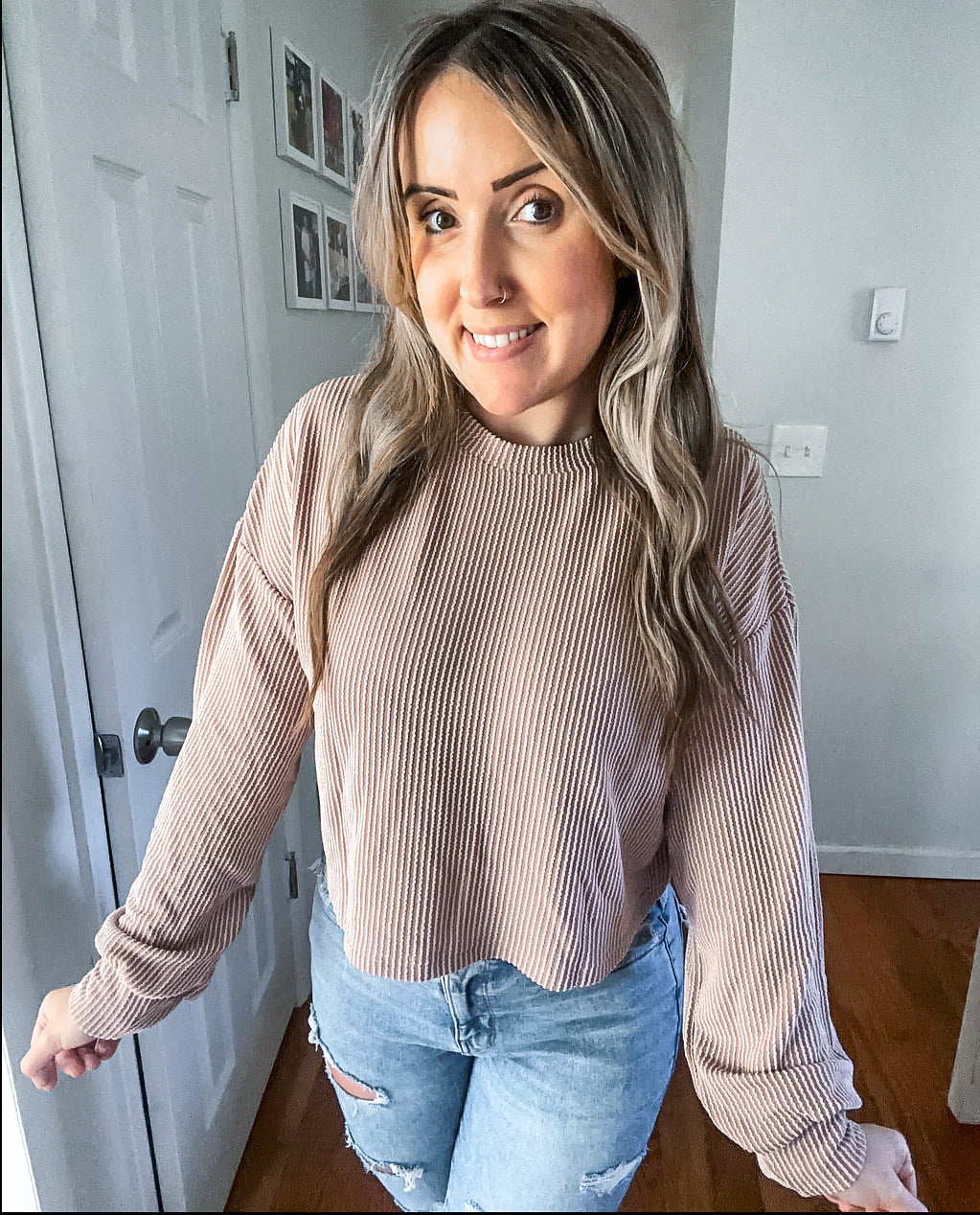Back To Yesterday Khaki Drop Shoulder Puff Sleeve Long Sleeve Top