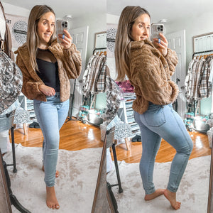 The Teddi Mocha Plush Sherpa Jacket