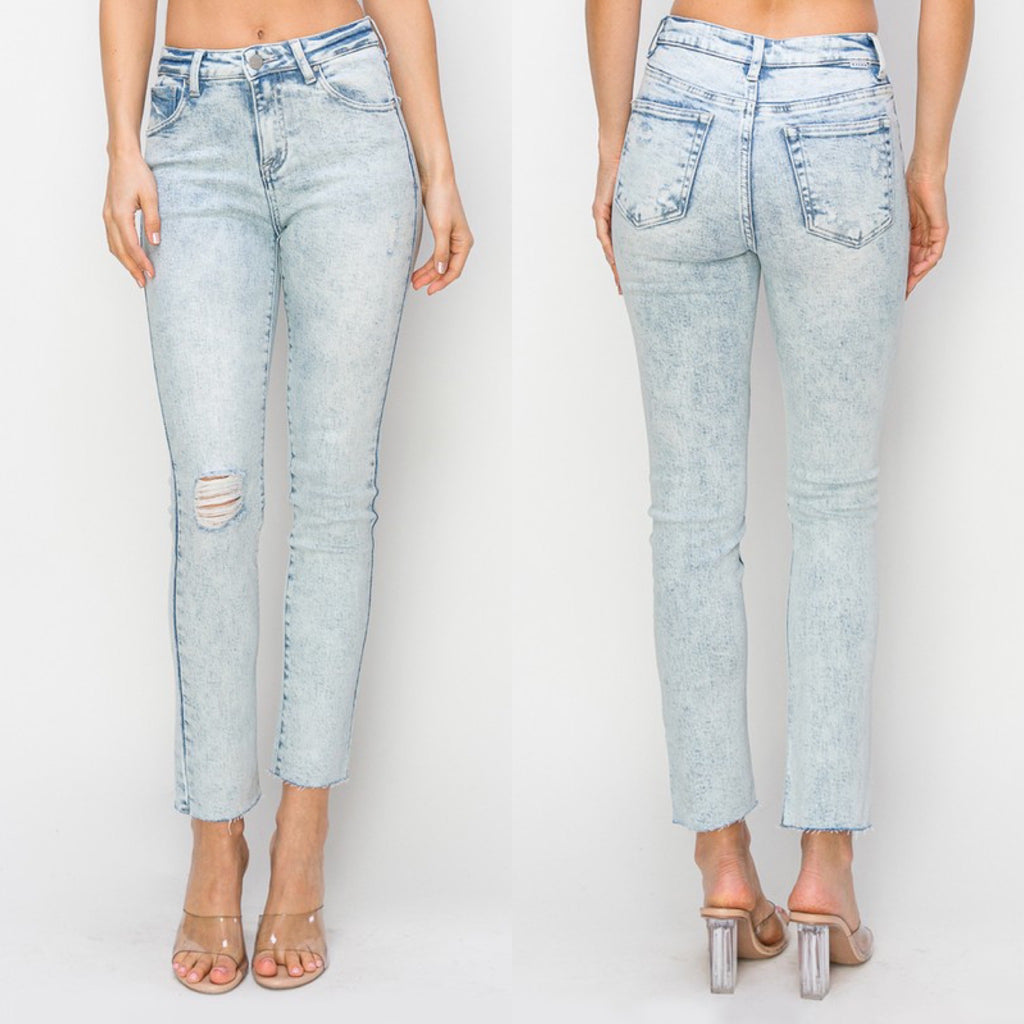 Hooked On You Risen High Rise Crop Skinny Relaxed Denim Jeans