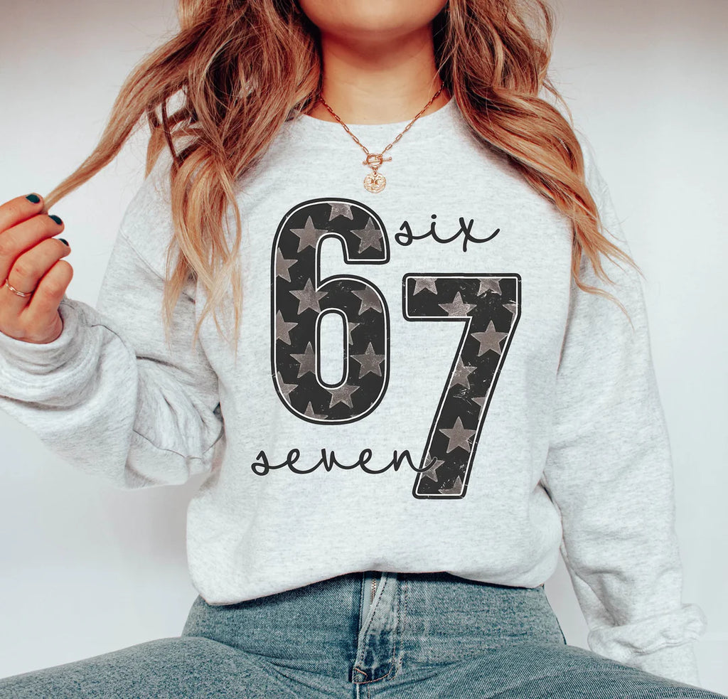 Six Seven Stars Gray Unisex Sweatshirt
