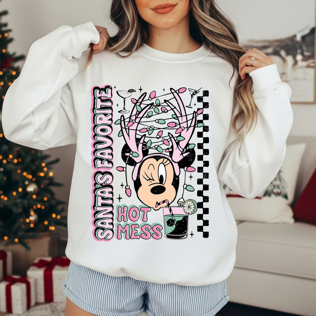 Santa’s Favorite Hot Mess White Unisex Sweatshirt