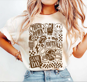 Touchdown Collage Tan Unisex Cotton T-Shirt