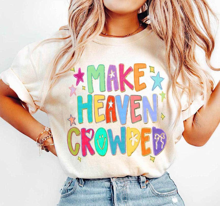 Make Heaven Crowded Tan Cotton T-Shirt