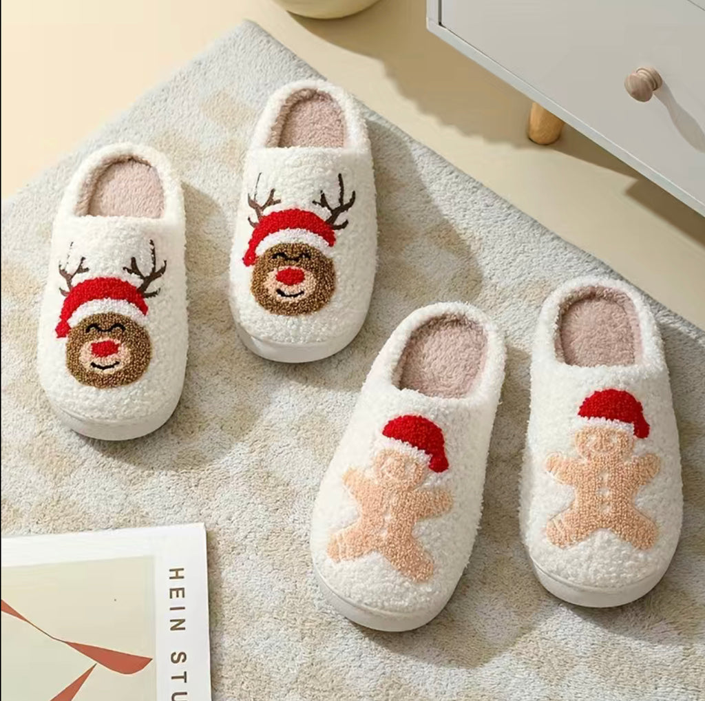 Holiday Season Fuzzy Slippers