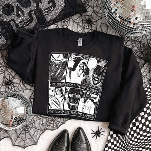 Spooky Tarot Cards Black Unisex Sweatshirt