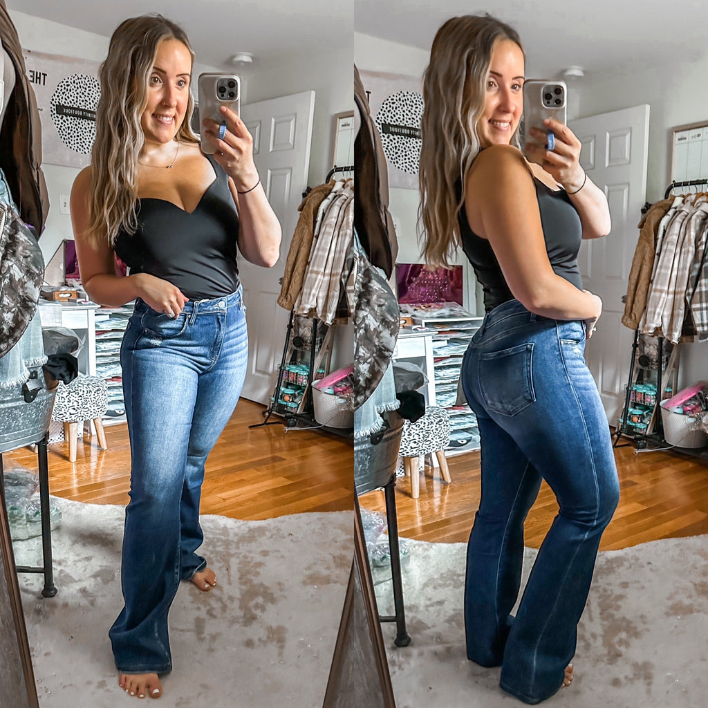 Easy Target Risen High Rise Bootcut Denim Jeans
