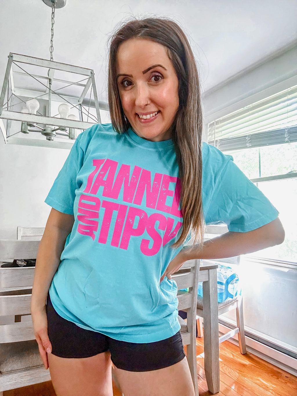 Tanned & Tipsy Lagoon Blue Unisex Cotton T-Shirt