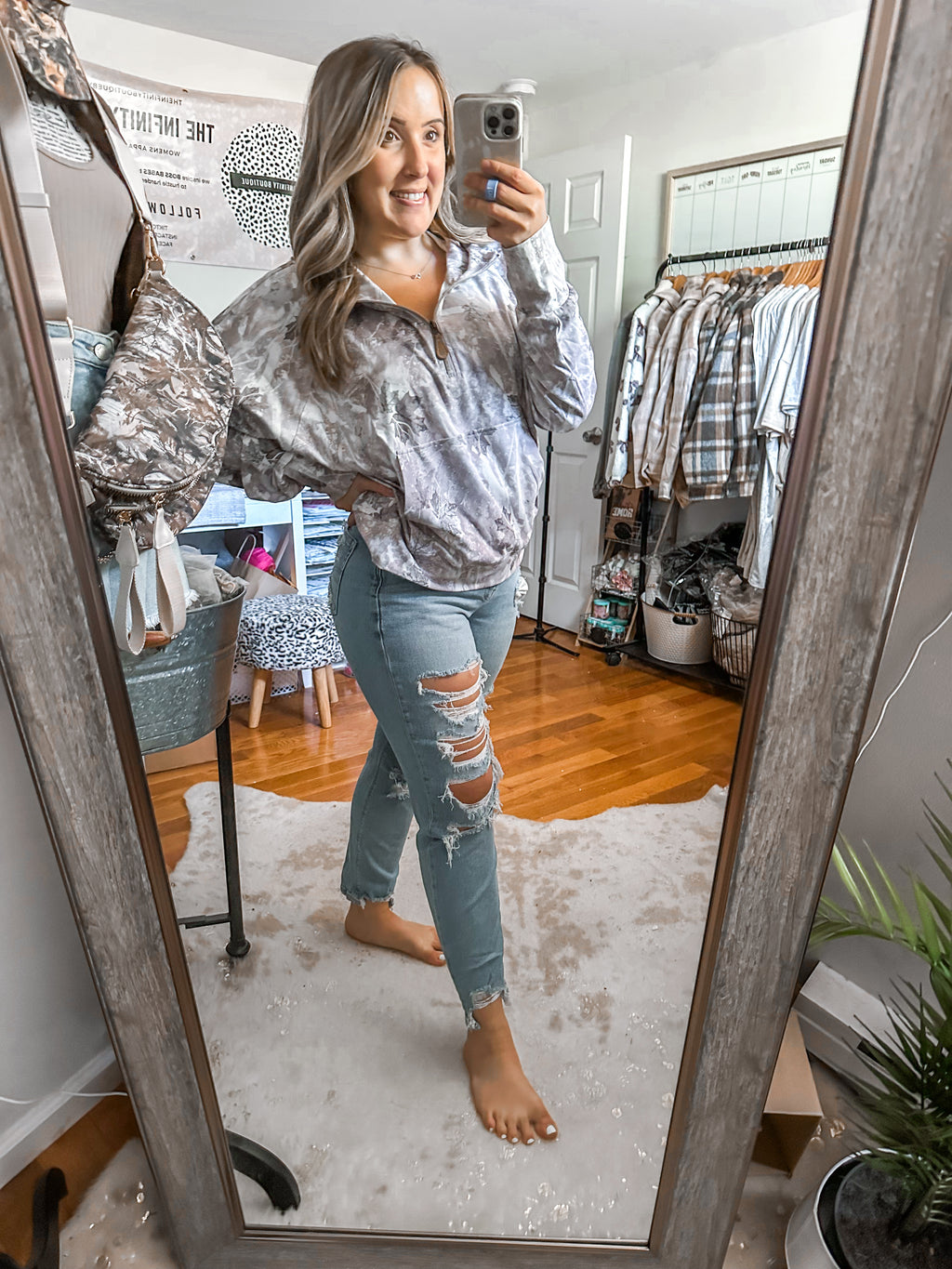 The Greyson Camo Quarter Zip Sweatshirt