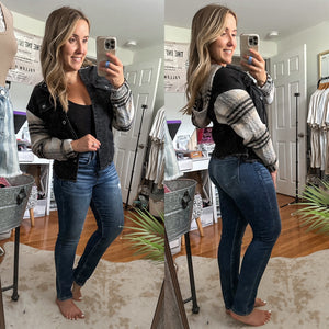 If You Only Knew Black Frayed Hem Hooded Denim Jacket