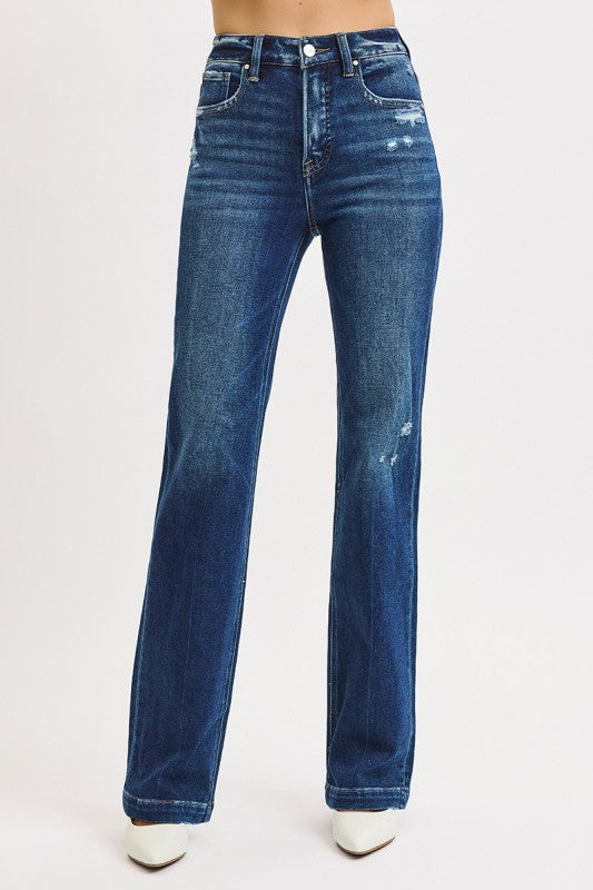 Toxic Traits Risen High Rise Tummy Control Straight Leg Denim Jeans