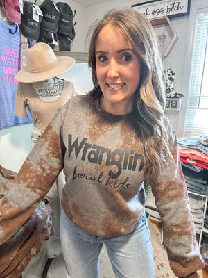 WRANGLIN FERAL KIDS SMALL ACID WASH UNISEX SWEATSHIRT