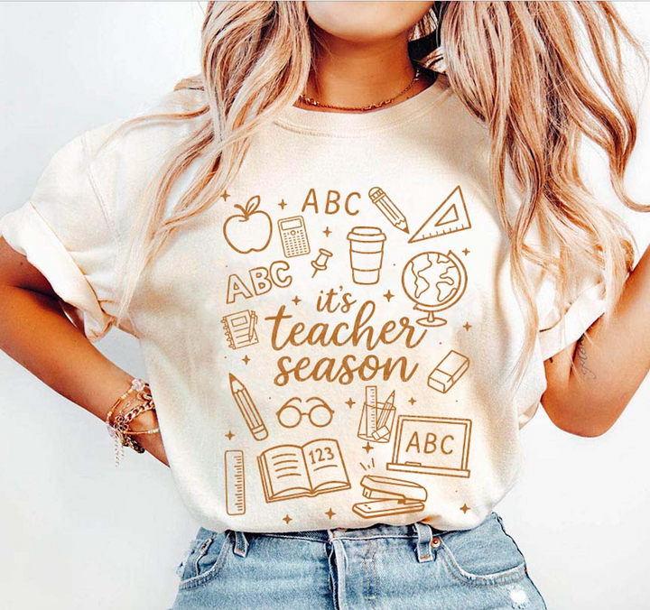 Teacher Season Tan Unisex Cotton T-Shirt