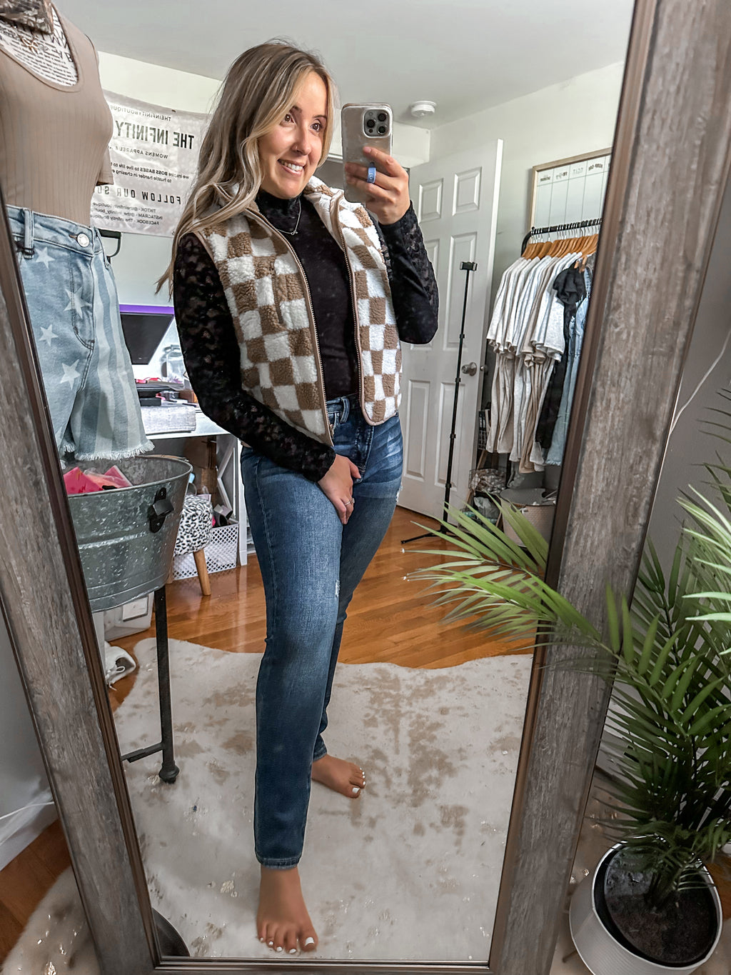 Gossip Girl Khaki Sherpa Vest