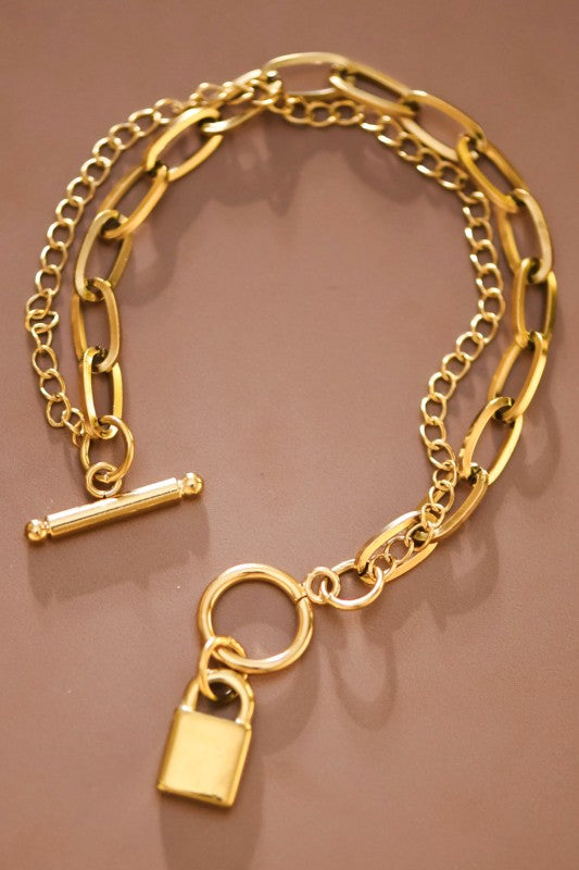 The Lock & Key Layered Chain Bracelet