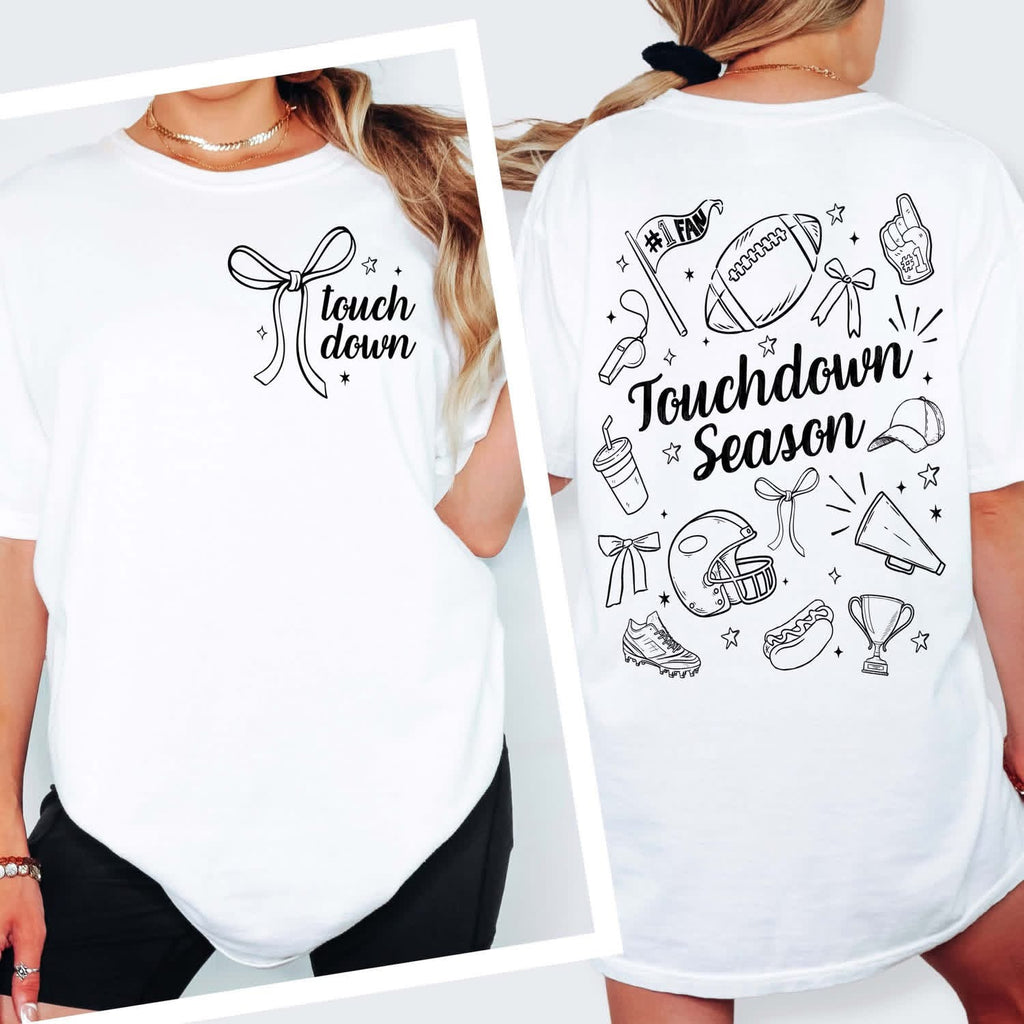 Touchdown Season White Cotton T-Shirt