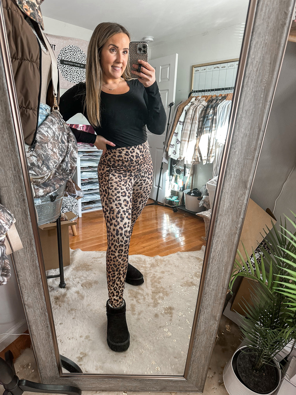 The Butter Basics Leopard High Waist Leggings W/ Pockets