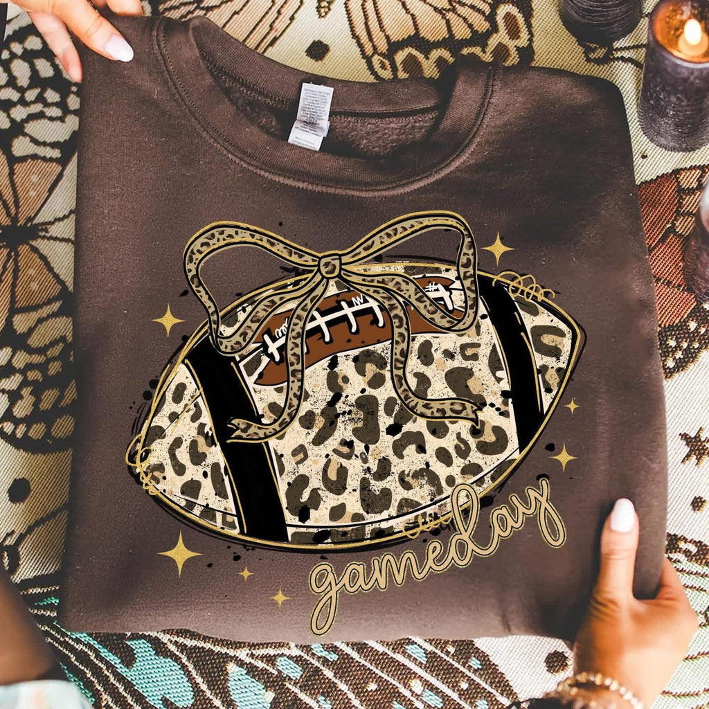Leopard Football Game Day Brown Unisex Sweatshirt