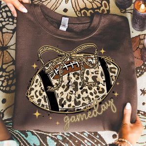Leopard Football Game Day Brown Unisex Sweatshirt