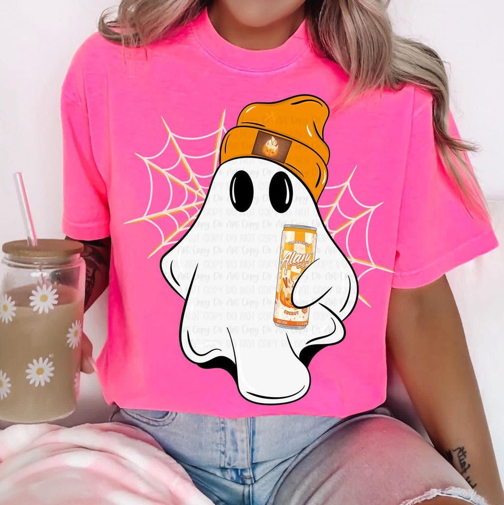 Pumpkin Cream Ghostie Pink Unisex Cotton T-Shirt