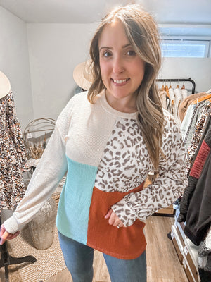 Good News Leopard ColorBlock Long Sleeve