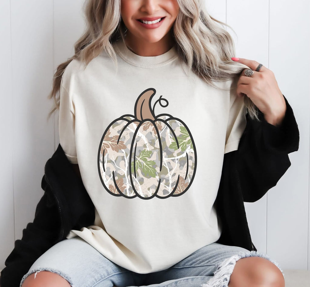 Camo Pumpkin Tan Unisex Cotton T-Shirt