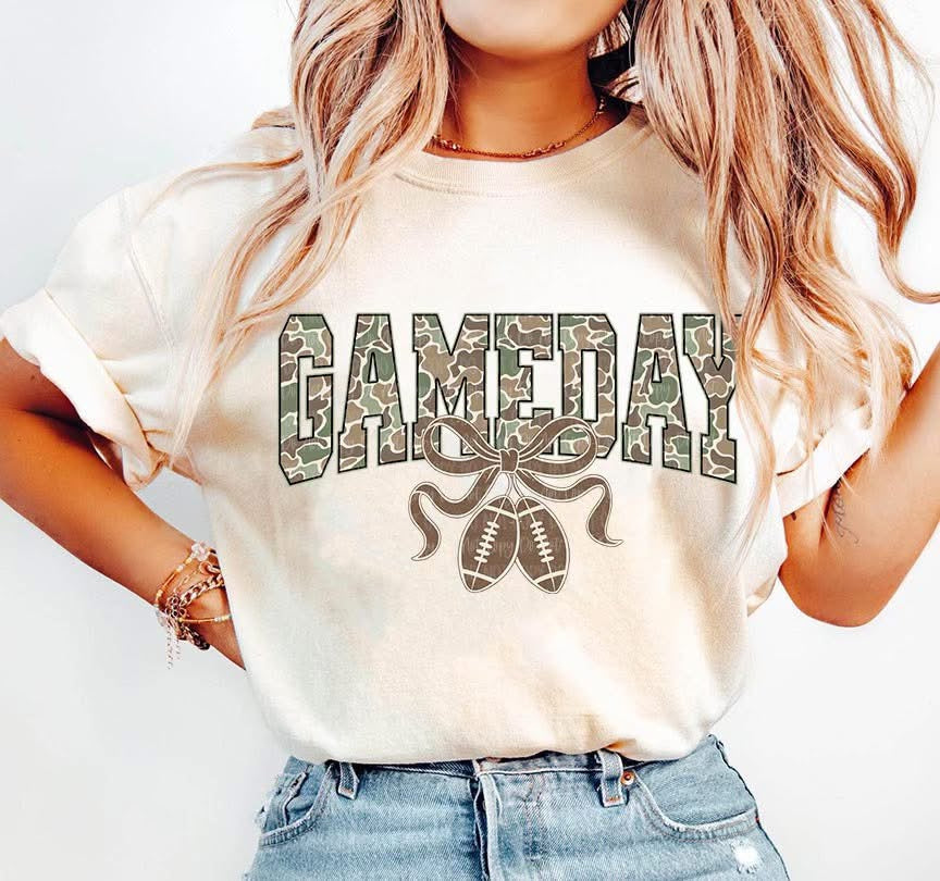 Gameday Camo Tan Unisex Cotton T-Shirt
