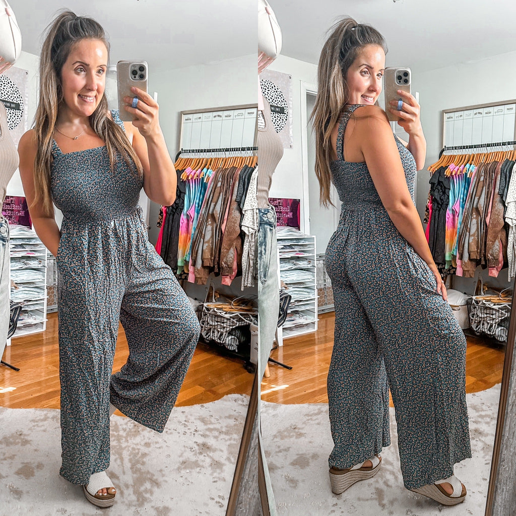 By The Bay Floral Smocked Jumpsuit