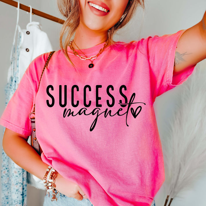 Success Magnet Neon Pink Unisex Cotton T-Shirt