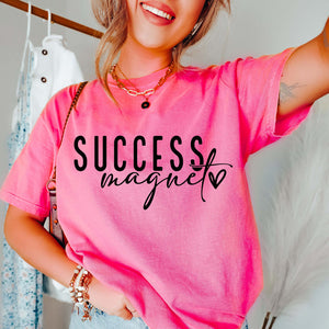 Success Magnet Neon Pink Unisex Cotton T-Shirt