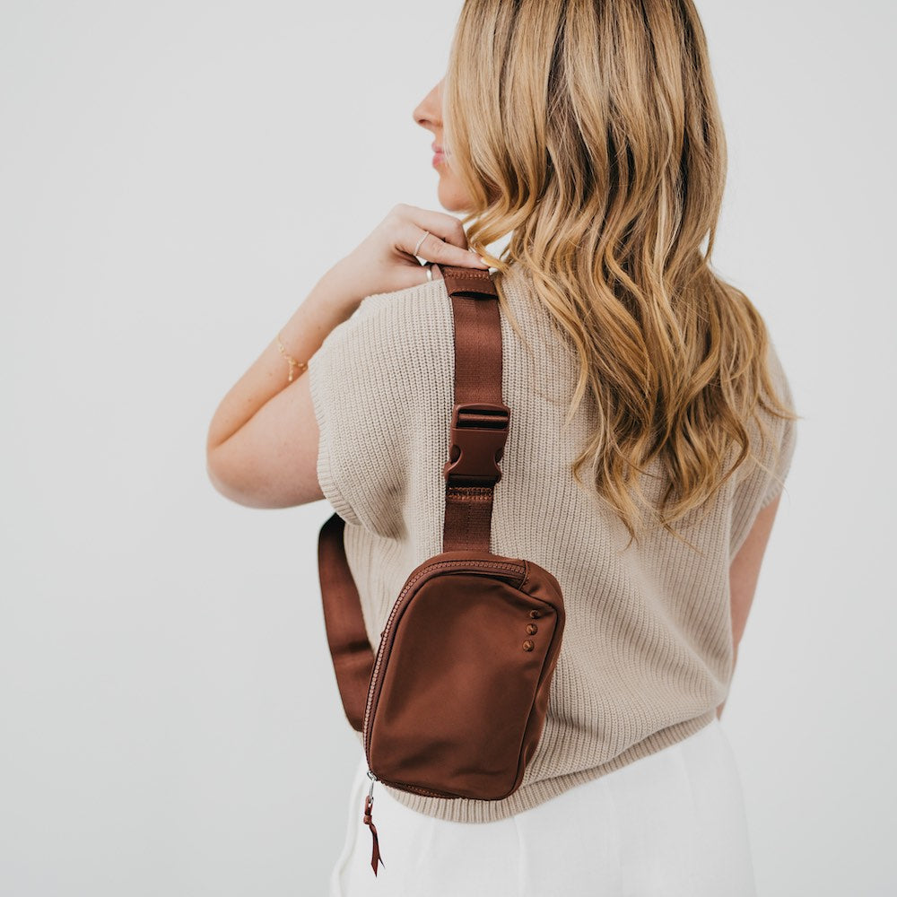The Nadya Brown Nylon Bum Bag