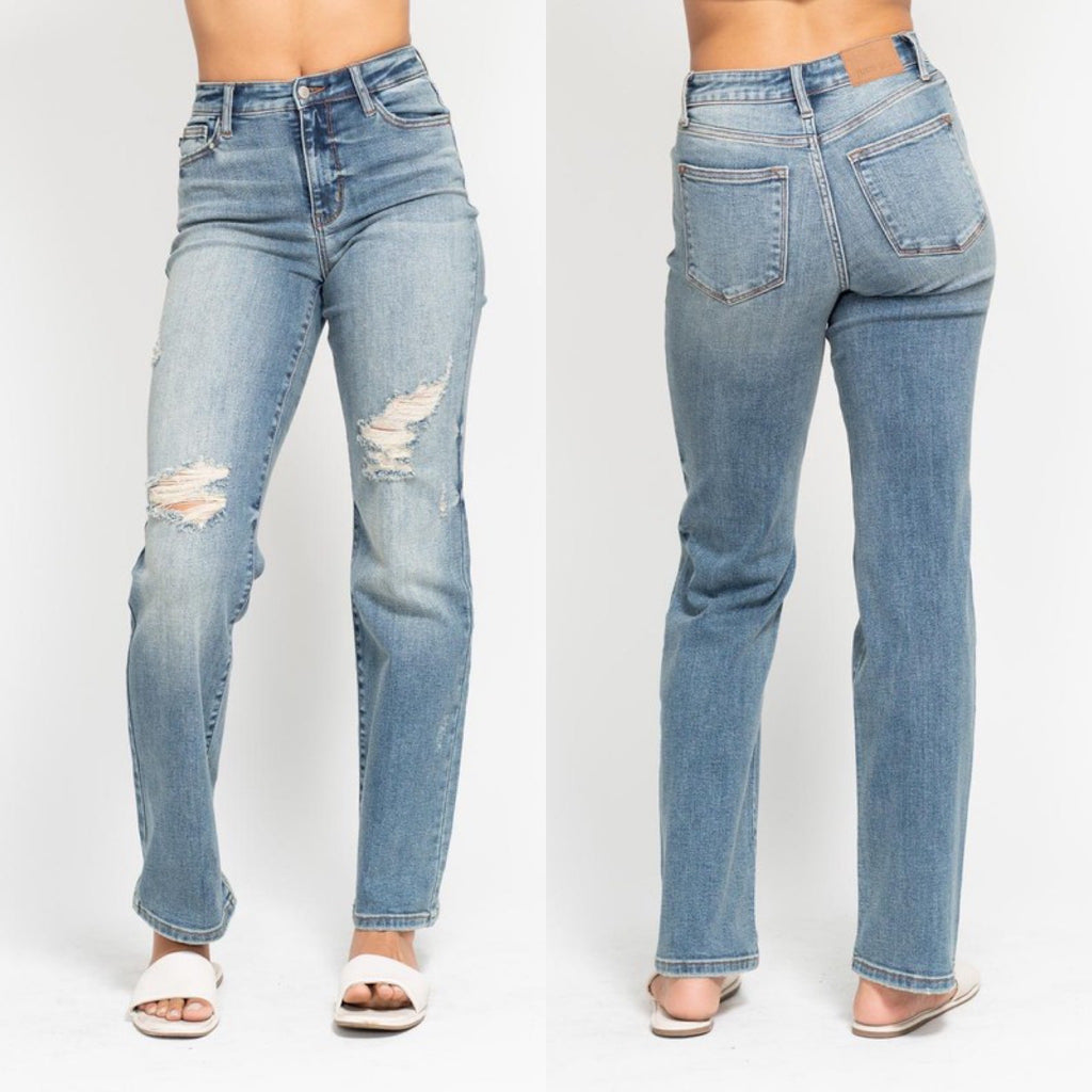 Love Like You High Rise Distressed Straight Judy Blue Denim