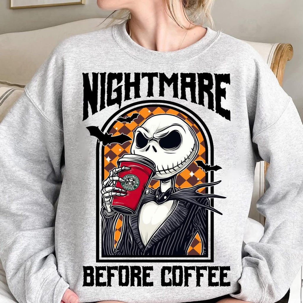 Nightmare Before Coffee Gray Unisex Sweatshirt