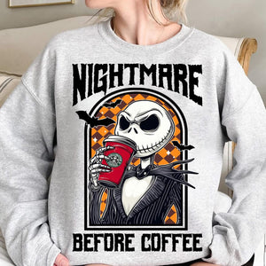 Nightmare Before Coffee Gray Unisex Sweatshirt