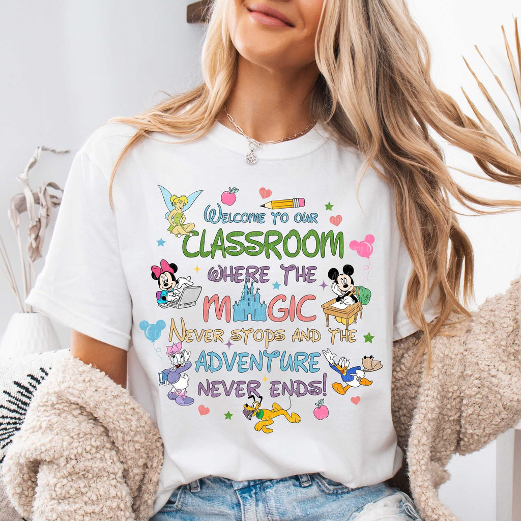 Welcome To The Classroom White Cotton T-Shirt