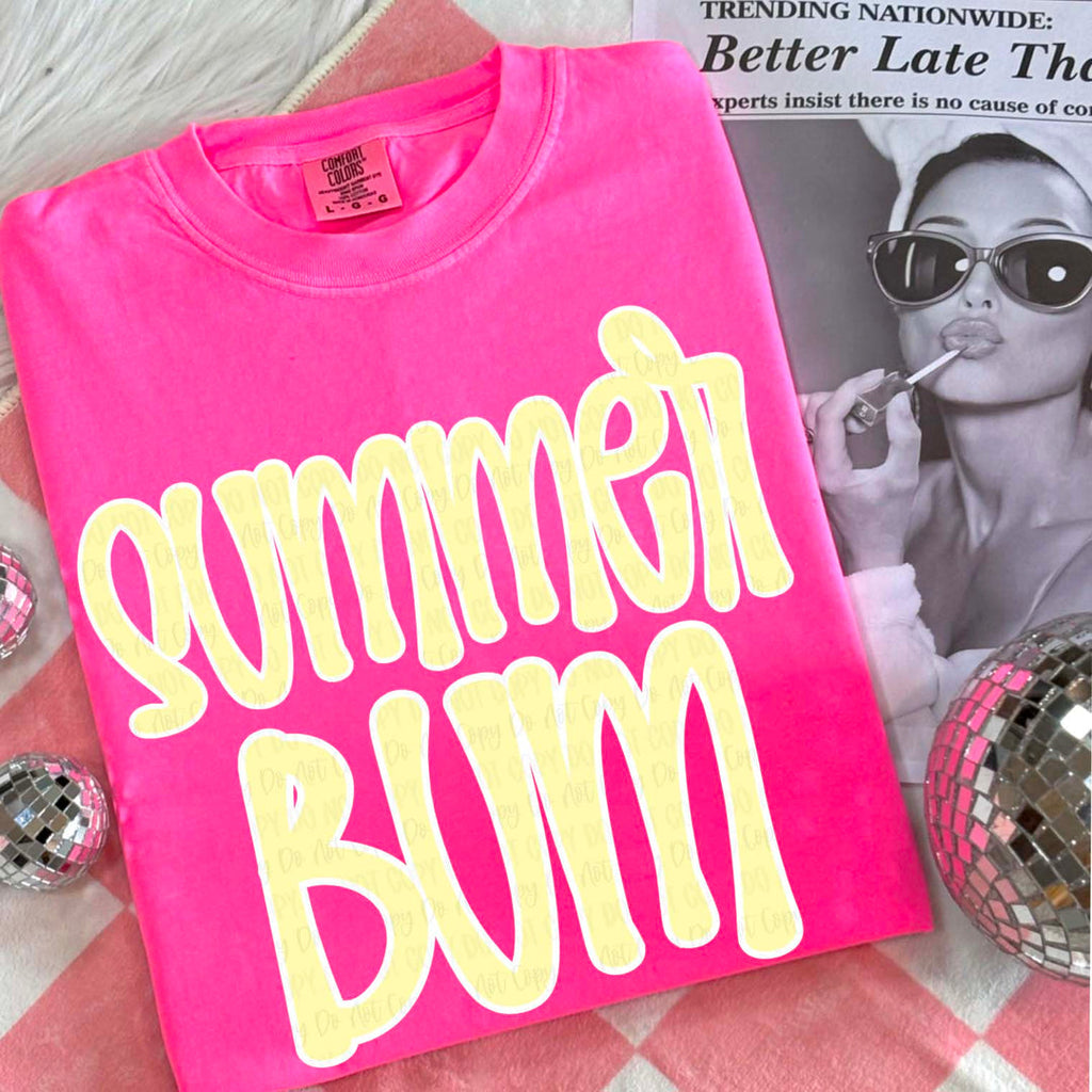 Summer Bum Neon Pink Unisex T Shirt