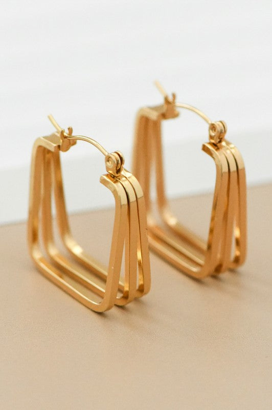 The Mara Stainless Steel Square Hoop Earrings
