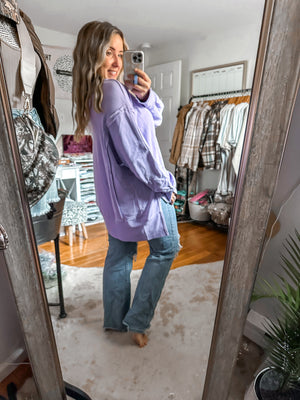 The Findlay Lilac Ash Washed Oversized Pullover