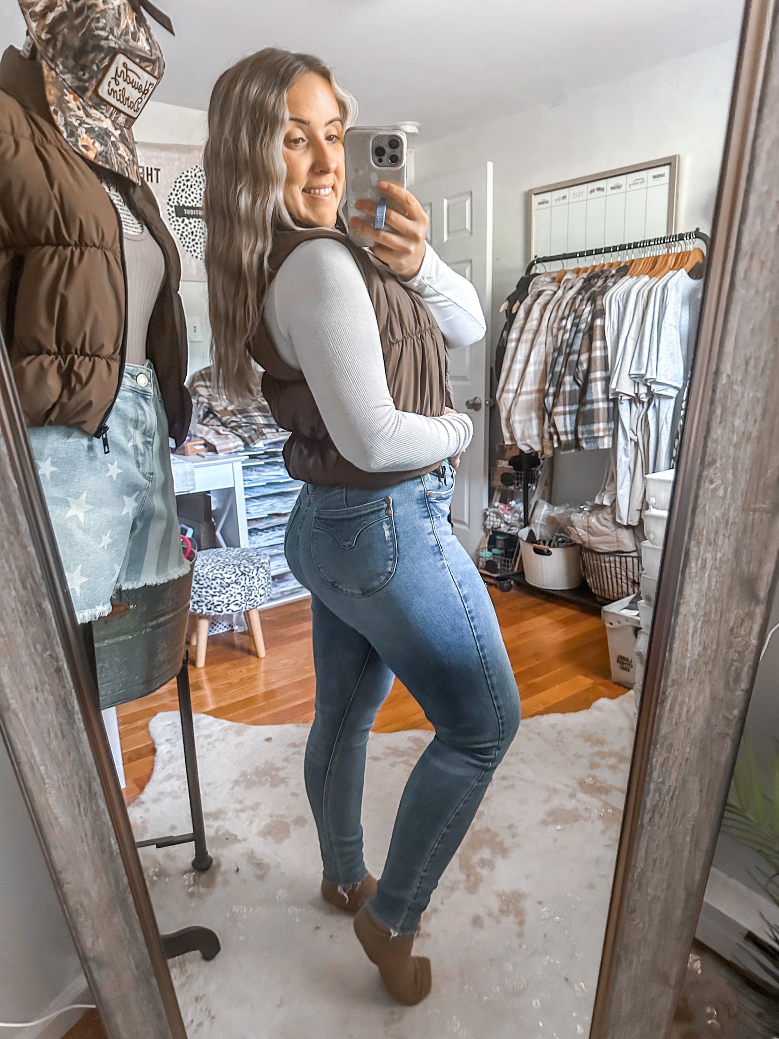 The Just Don’t Fall Mocha Quilted Puffer Vest